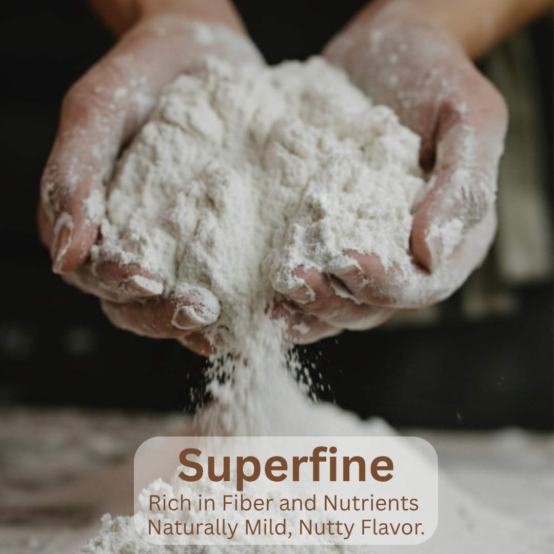 Brown Rice Flour - Organic Thai Jasmine Rice Flour - Superfine Gluten Free for Baking - 100% Whole Grain - 2 LB