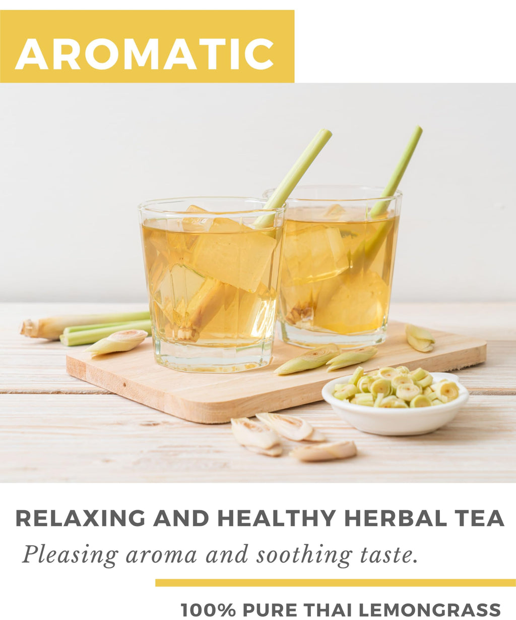 Organic Lemongrass Loose Leaf | For Healthy Herbal Tea and Thai Asian Cuisine | Gluten Free | Caffeine Free