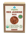 Organic Red Jasmine Thai Rice - High Fiber Superfood - Gluten Free, Preservative Free, Small Lot Farmed from Thailand - 4 LB
