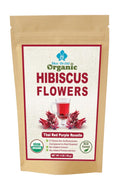 USDA Certified Organic Hibiscus Whole Flowers - Sun Dried Edible Petals for Herbal Tea Drinks - Natural Purple Thai Roselle Herb