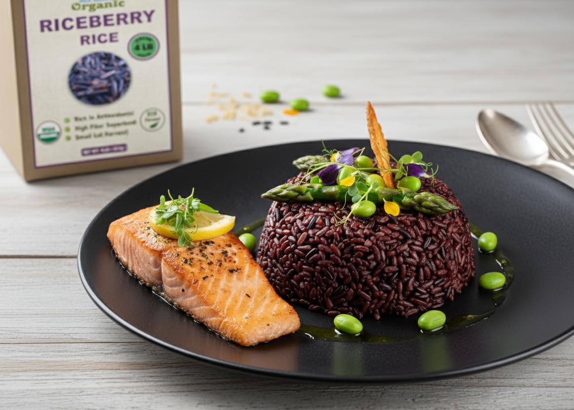 Blueberry Premium Rice Organic Riceberry Rice - Purple Thai Black Jasmine Rice - USDA Certifi ...