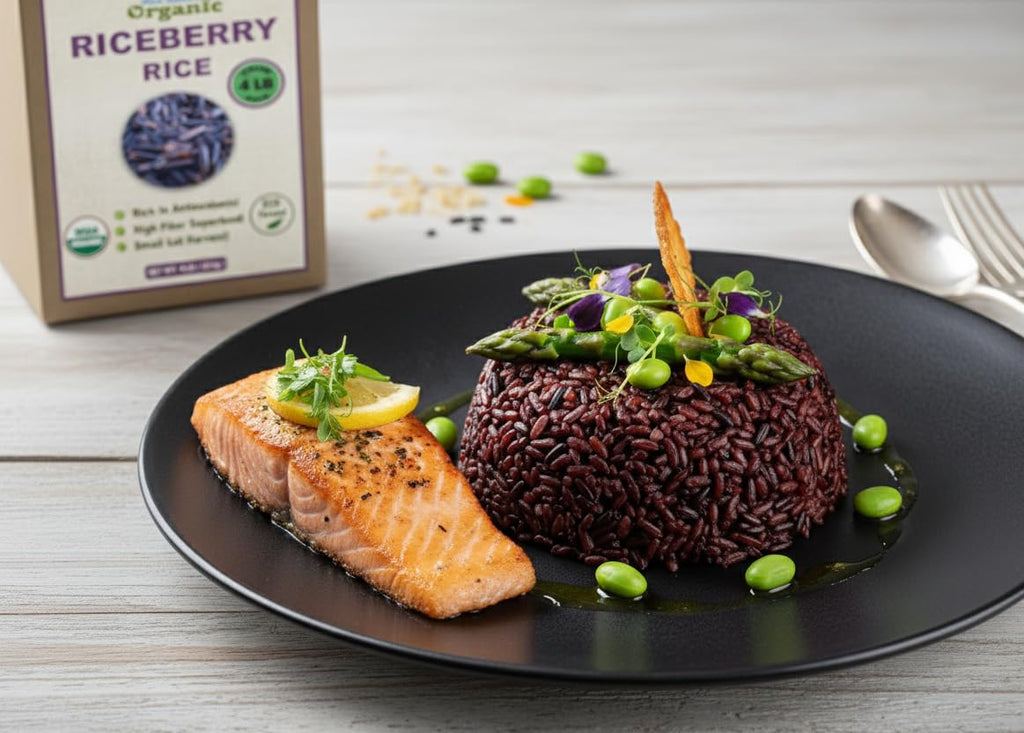 Organic Riceberry Rice - Purple Thai Black Jasmine Rice - USDA Certified - Premium Freshness - Small Lot Harvest Direct from our Farm to your Table - 4 LB