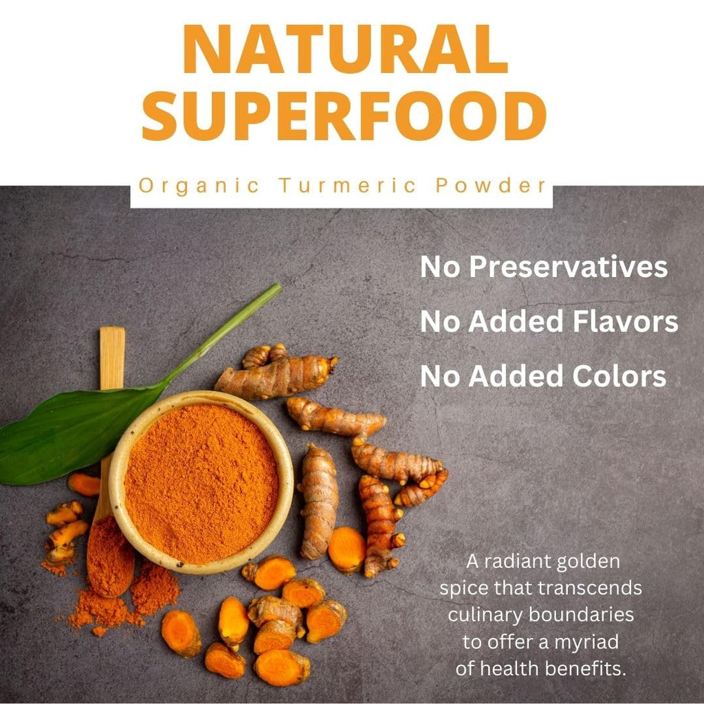 Organic Turmeric Powder - Curcumin Spice for Soups, Curries, Rice Dishes and Drinks - Non-Irradiated Gluten Free Spice from Thailand