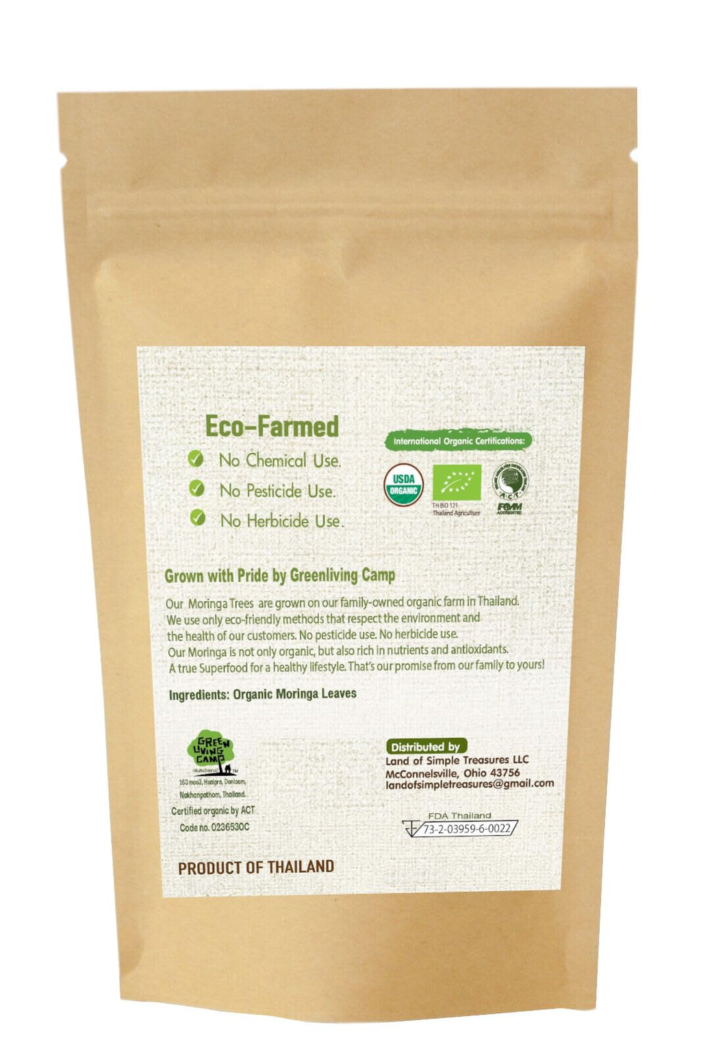 Organic Moringa Powder - Raw Sun Dried Oleifera Leaf Powder - for Healthy Herbal Tea, Smoothies, Sauces, and Dips