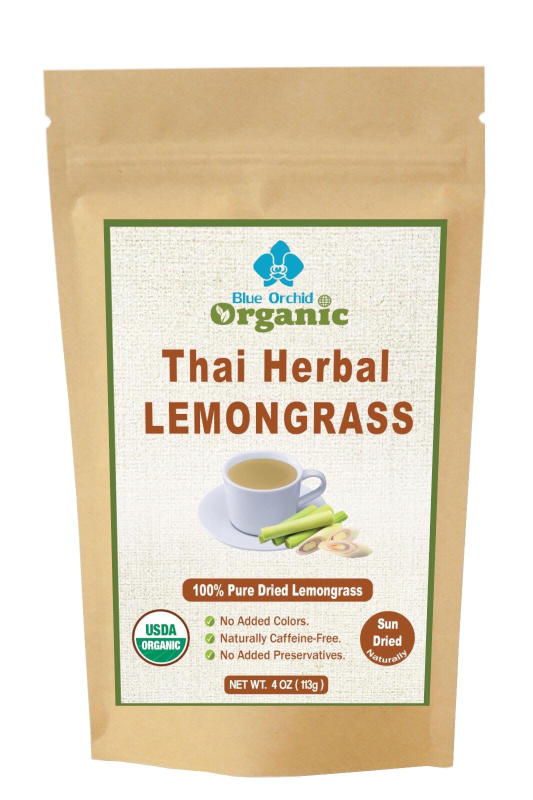 Organic Lemongrass Loose Leaf | For Healthy Herbal Tea and Thai Asian Cuisine | Gluten Free | Caffeine Free