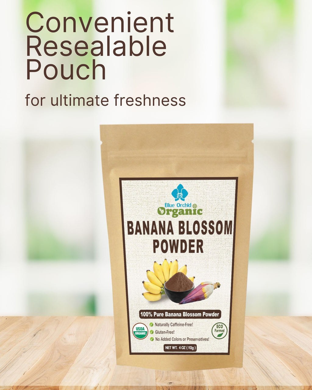 Organic Banana Blossom Powder - Sun Dried Blossom Flowers - Caffeine Free Herbal Drink 4 OZ