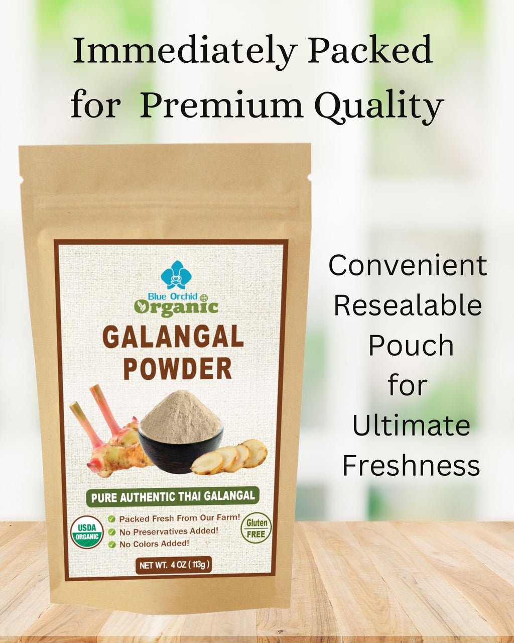 Organic Galangal Powder 4 OZ - Galanga Spice Seasoning in Asian Cooking - for Thai, Indonesian, and Malaysian Cuisine