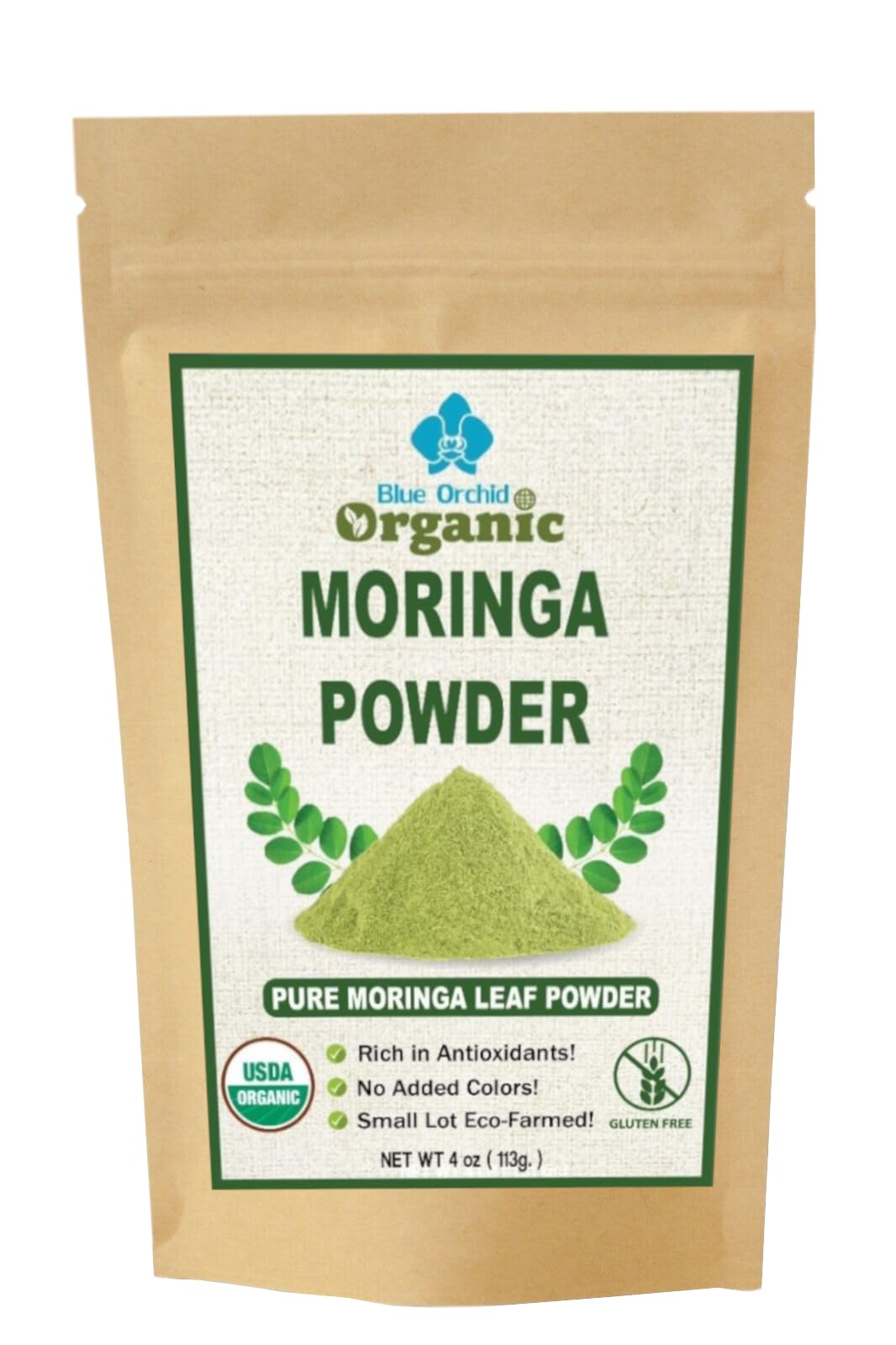 Organic Moringa Powder - Raw Sun Dried Oleifera Leaf Powder - for Healthy Herbal Tea, Smoothies, Sauces, and Dips