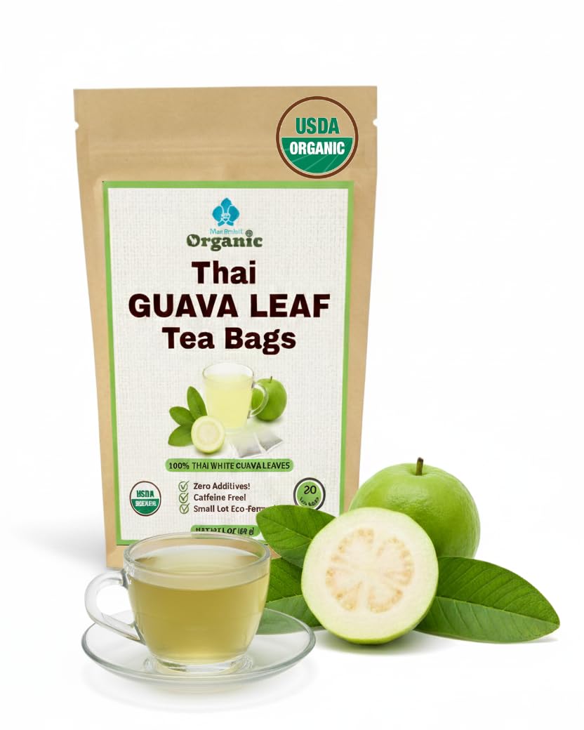 USDA Certified Natural Thai White Guava Leaf Herbal Tea Bags | Premium, Caffeine-Free, Rich in Antioxidants