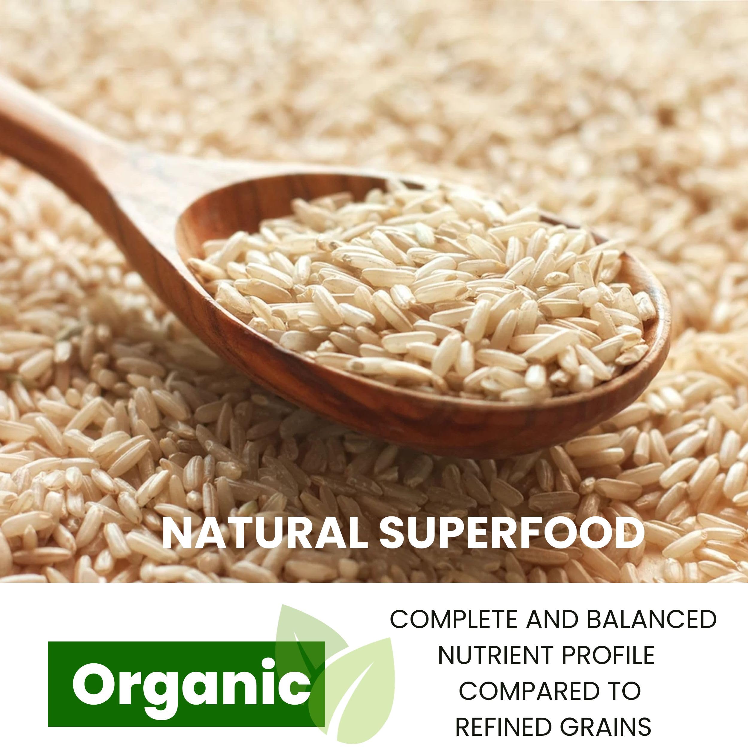 Organic Brown Jasmine Rice from Thailand - Whole Grain Vegan Natural Healthy Superfood Gluten-free - 4 LB