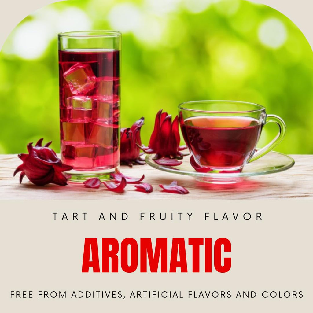 USDA Certified Organic Hibiscus Whole Flowers - Sun Dried Edible Petals for Herbal Tea Drinks - Natural Purple Thai Roselle Herb