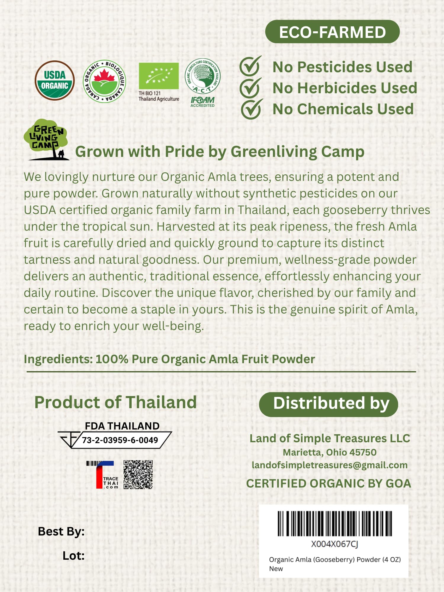 Organic Amla Berry Powder | Eco-Farm Grown Gooseberry Fruit | Superfood Rich in Antioxidants | for Daily Wellness - Smoothies & Baking