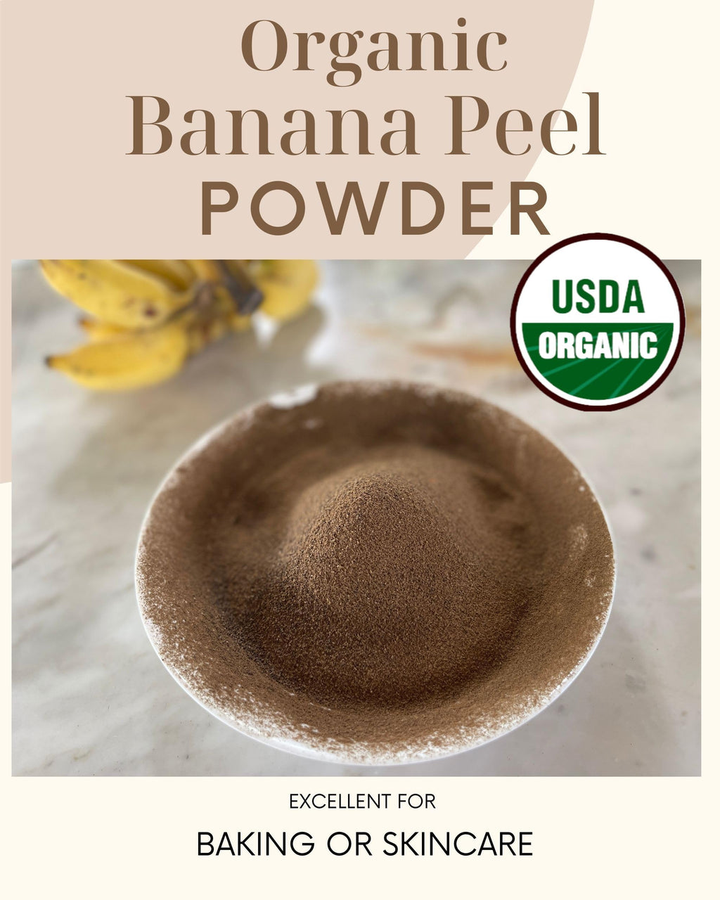 Organic Banana Peel Powder 16 OZ- All Natural One Ingredient- Value Pack