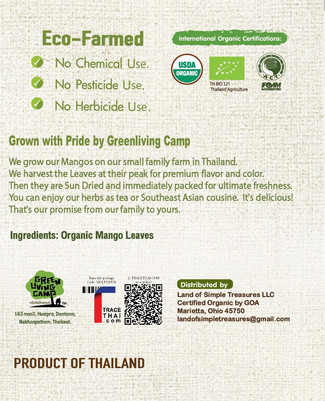 Organic Mango Leaf Tea Bags 40 Count - Sun Dried Herbal Wellness Caffeine Free Tea - Natural Corn Fiber Sachets