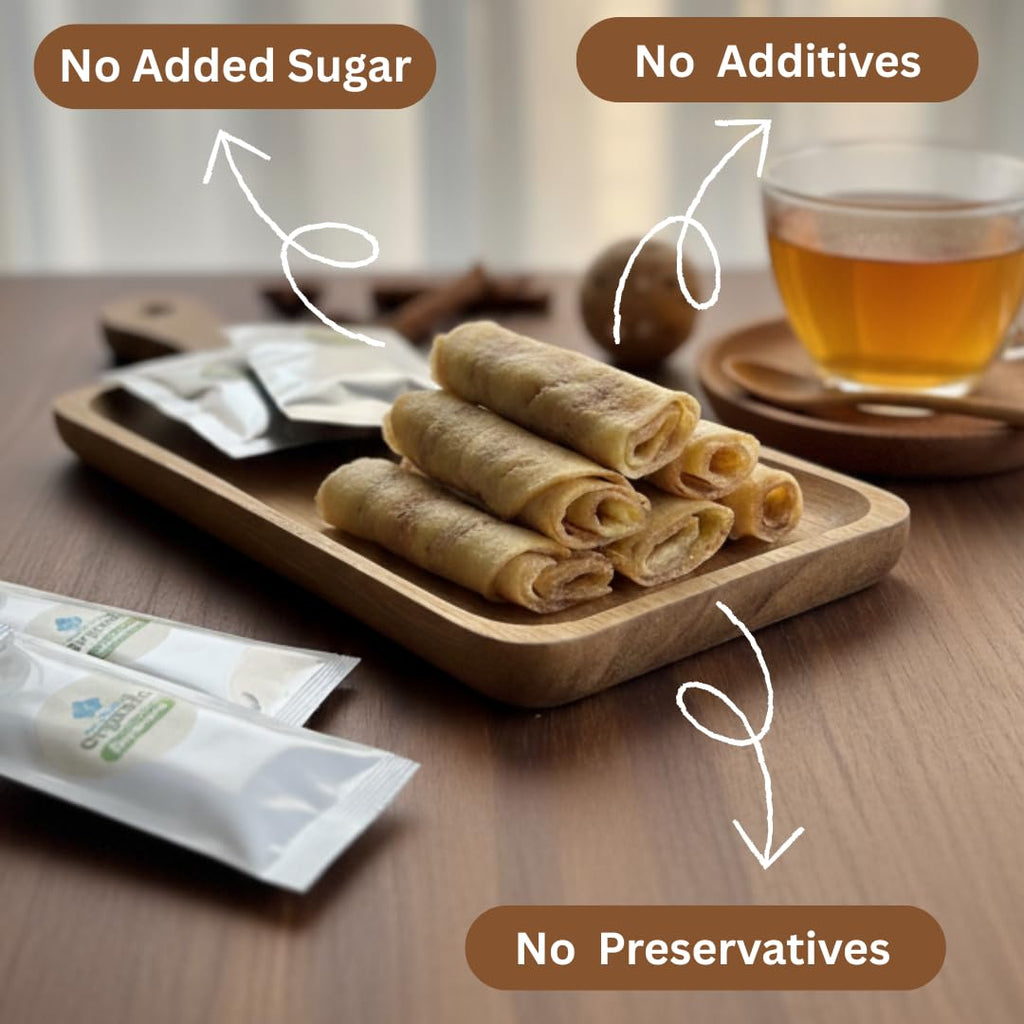 Organic Sun Dried Banana Snacks - Natural Fruit Leather No Sugar Added - No Preservatives - Unsulfured - Soft and Chewy - Bulk Value Pack