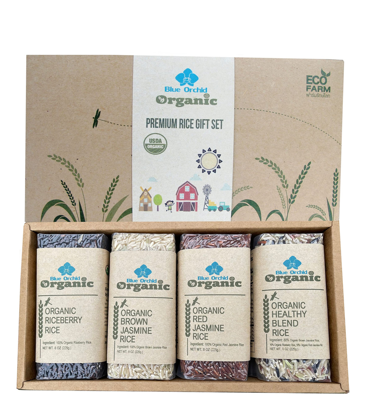 Organic Rice Items Certified Organic Thai Jasmine Rice Gift Set - Medley Rice 4 Kinds - B ...