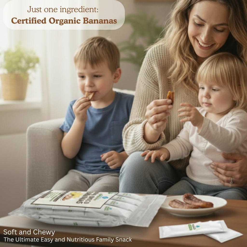 Organic Sun Dried Bananas Value Pack - Dried Fruit Individual Packs - Soft and Chewy - No Sugar Added - No Preservatives - Unsulfured Natural Snacks - 21 OZ