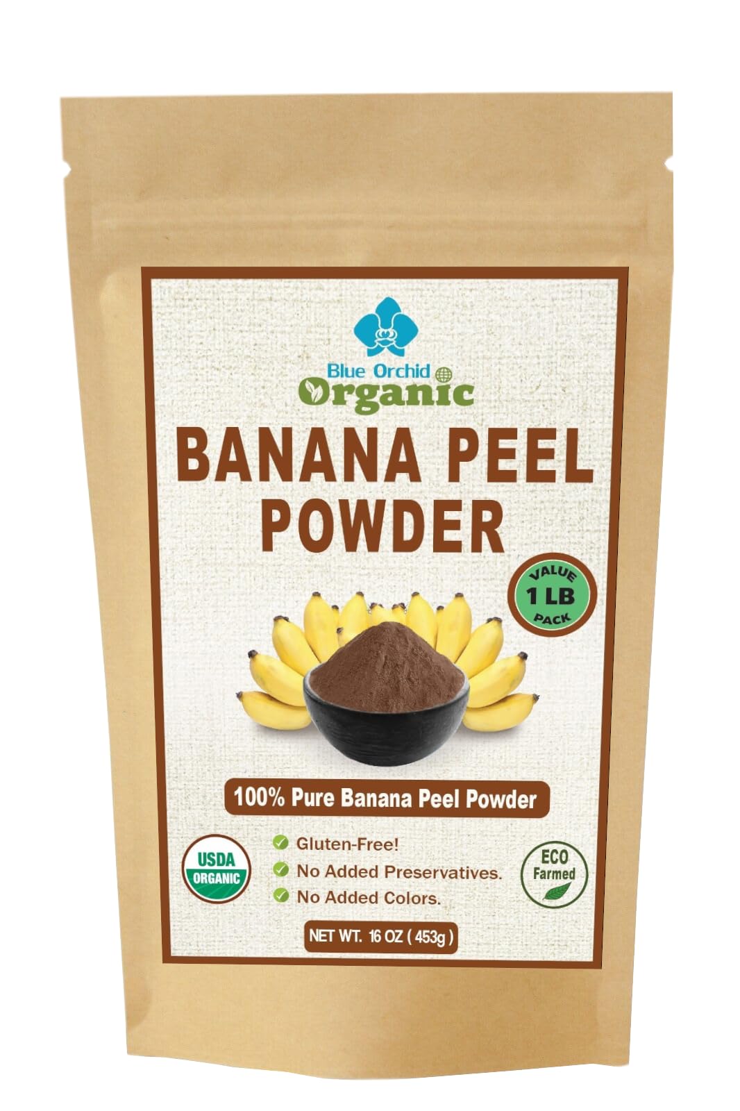 Organic Banana Peel Powder 16 OZ- All Natural One Ingredient- Value Pack