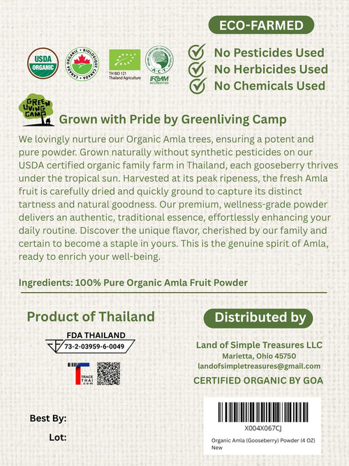 Organic Amla Berry Powder | Eco-Farm Grown Gooseberry Fruit | Superfood Rich in Antioxidants | for Daily Wellness - Smoothies & Baking