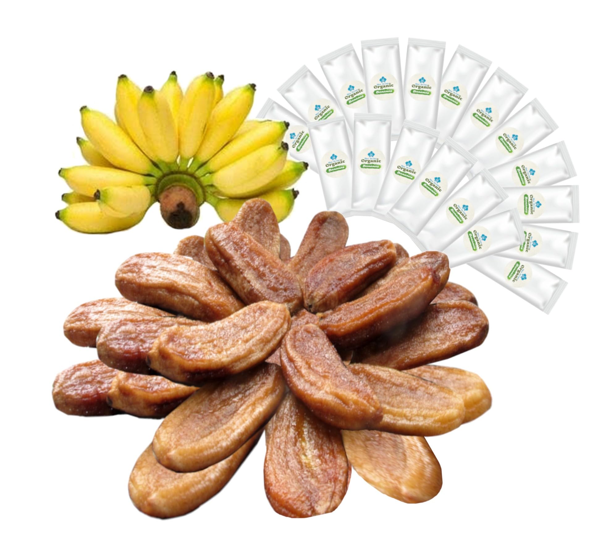 Organic Sun Dried Bananas Value Pack - Dried Fruit Individual Packs - Soft and Chewy - No Sugar Added - No Preservatives - Unsulfured Natural Snacks - 21 OZ