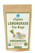 Organic Lemongrass Tea Bags - 40 Natural Corn Fiber Sachets - for Hot or Cold Drinks - Caffeine Free