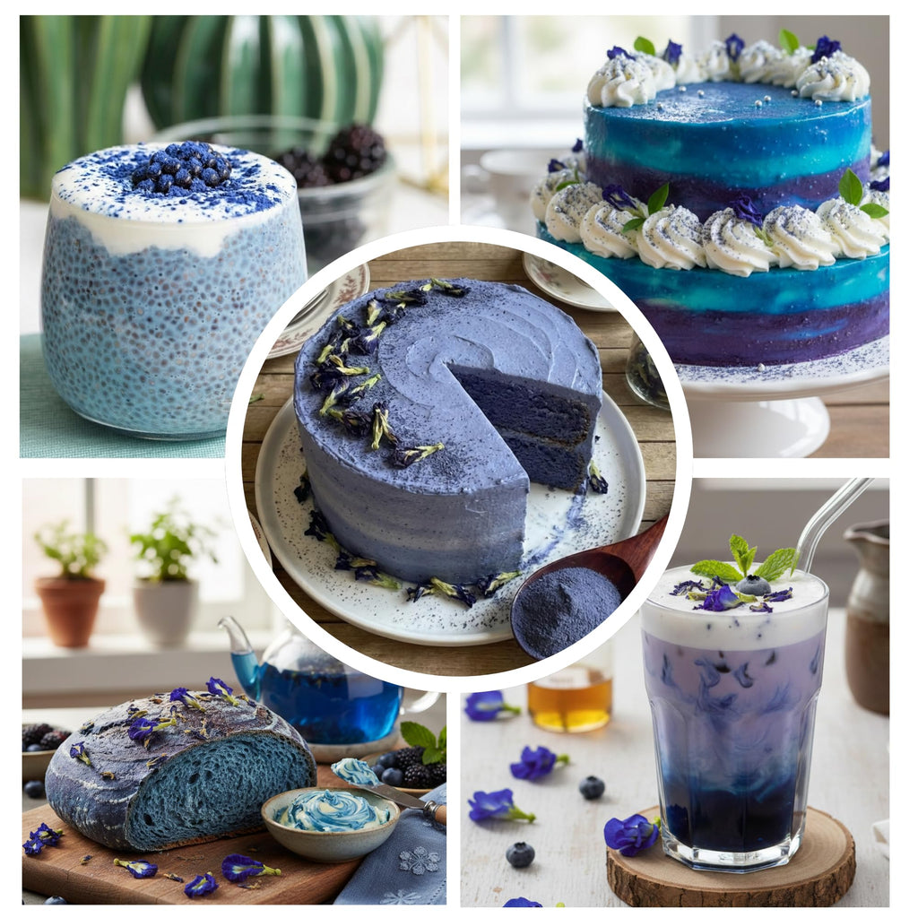 Butterfly Pea Flower Powder - Organic Blue Matcha Tea and Latte - Natural Food Coloring - 4 OZ