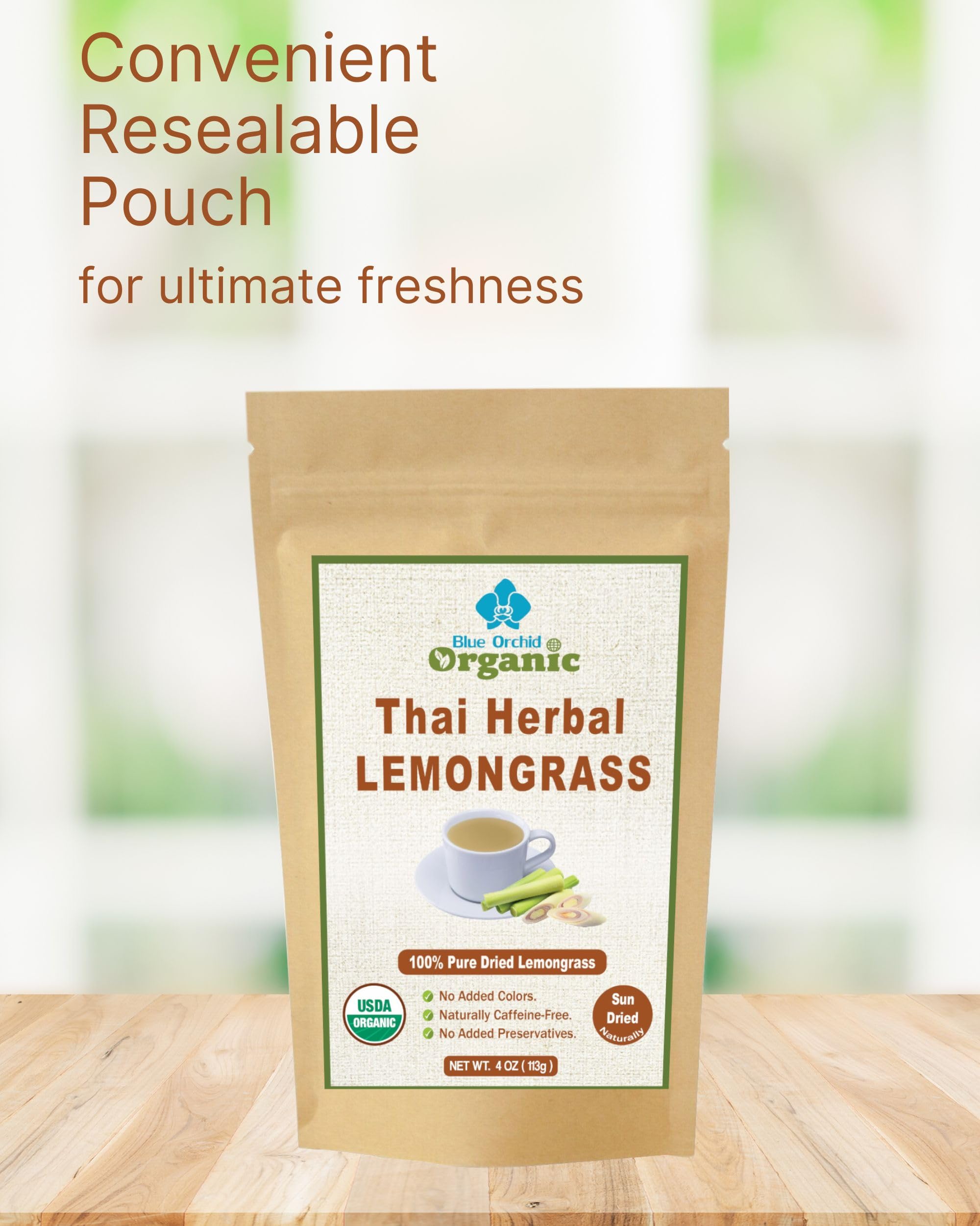 Organic Lemongrass Loose Leaf | For Healthy Herbal Tea and Thai Asian Cuisine | Gluten Free | Caffeine Free