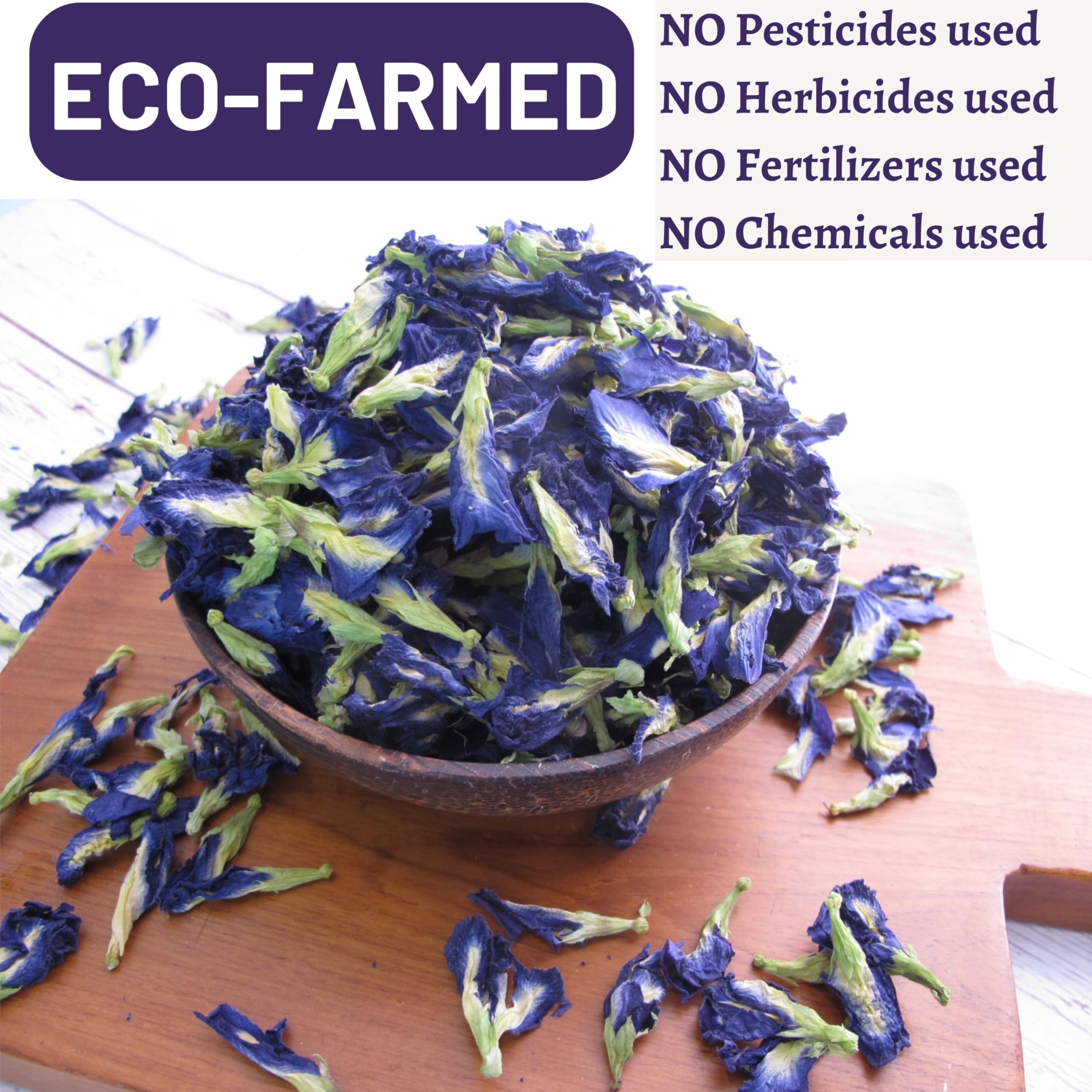 Butterfly Pea Flower Powder - Organic Blue Matcha Tea and Latte - Natural Food Coloring - 16 OZ (16 OZ)