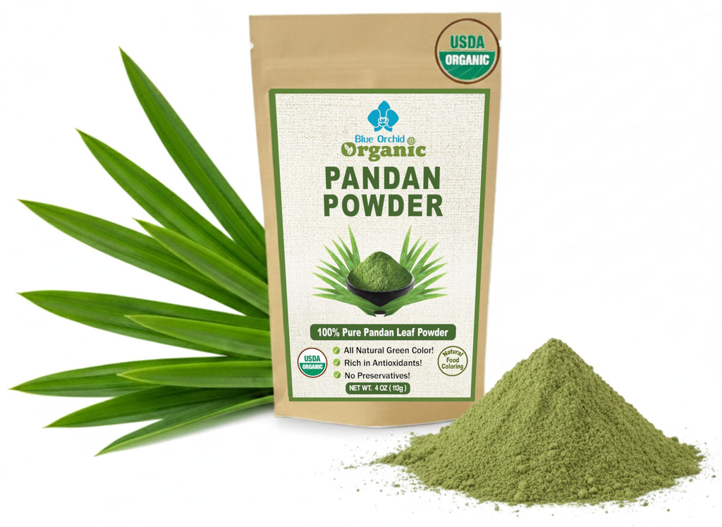 Organic Pandan Powder 4 OZ - Natural Green Food Coloring - Thai Herbal ...