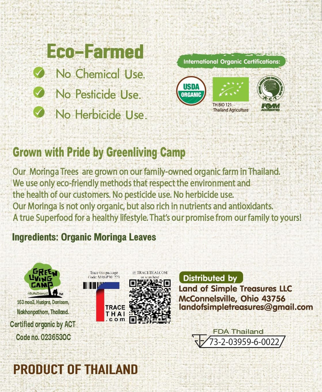 Organic Moringa Powder - Raw Sun Dried Oleifera Leaf Powder - for Healthy Herbal Tea, Smoothies, Sauces, and Dips