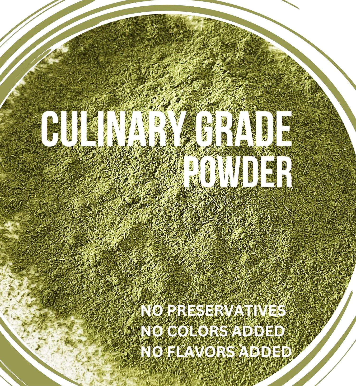 Organic Pandan Powder 4 OZ - Natural Green Food Coloring - Thai Herbal Aromatic Spice for Desserts Stews Curries Tea and Green Pandan Latte - Cut and Sifted