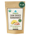 Organic Sun Dried Whole Bananas | No Sugar Added | No Preservatives | Unsulfured | Soft and Chewy Little Banana | Thai Natural Fruit Snacks | Super Potassium Snack (4 LB Whole Bananas)