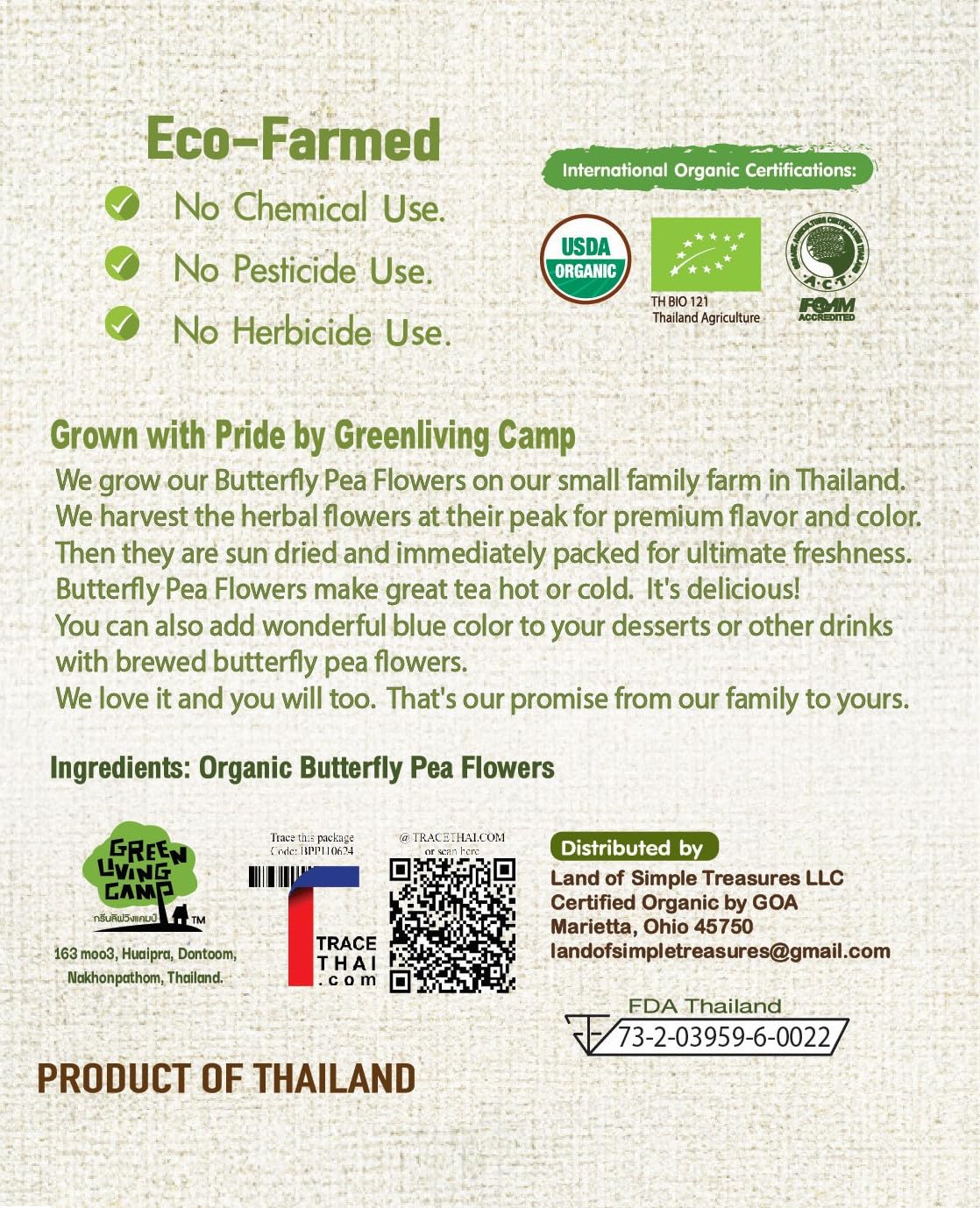 Butterfly Pea Flower Powder - Organic Blue Matcha Tea and Latte - Natural Food Coloring - 16 OZ (16 OZ)