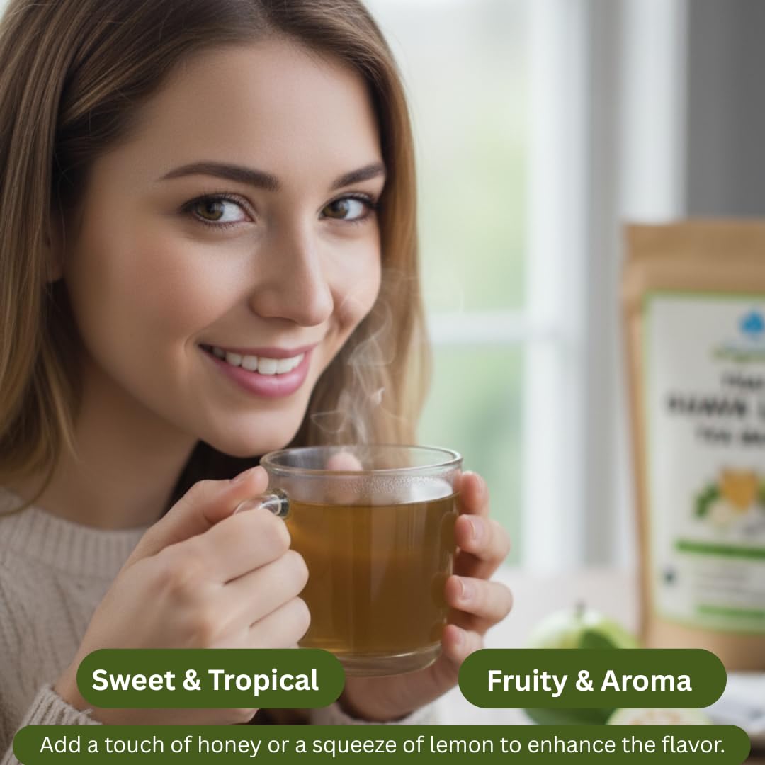 USDA Certified Natural Thai White Guava Leaf Herbal Tea Bags | Premium, Caffeine-Free, Rich in Antioxidants