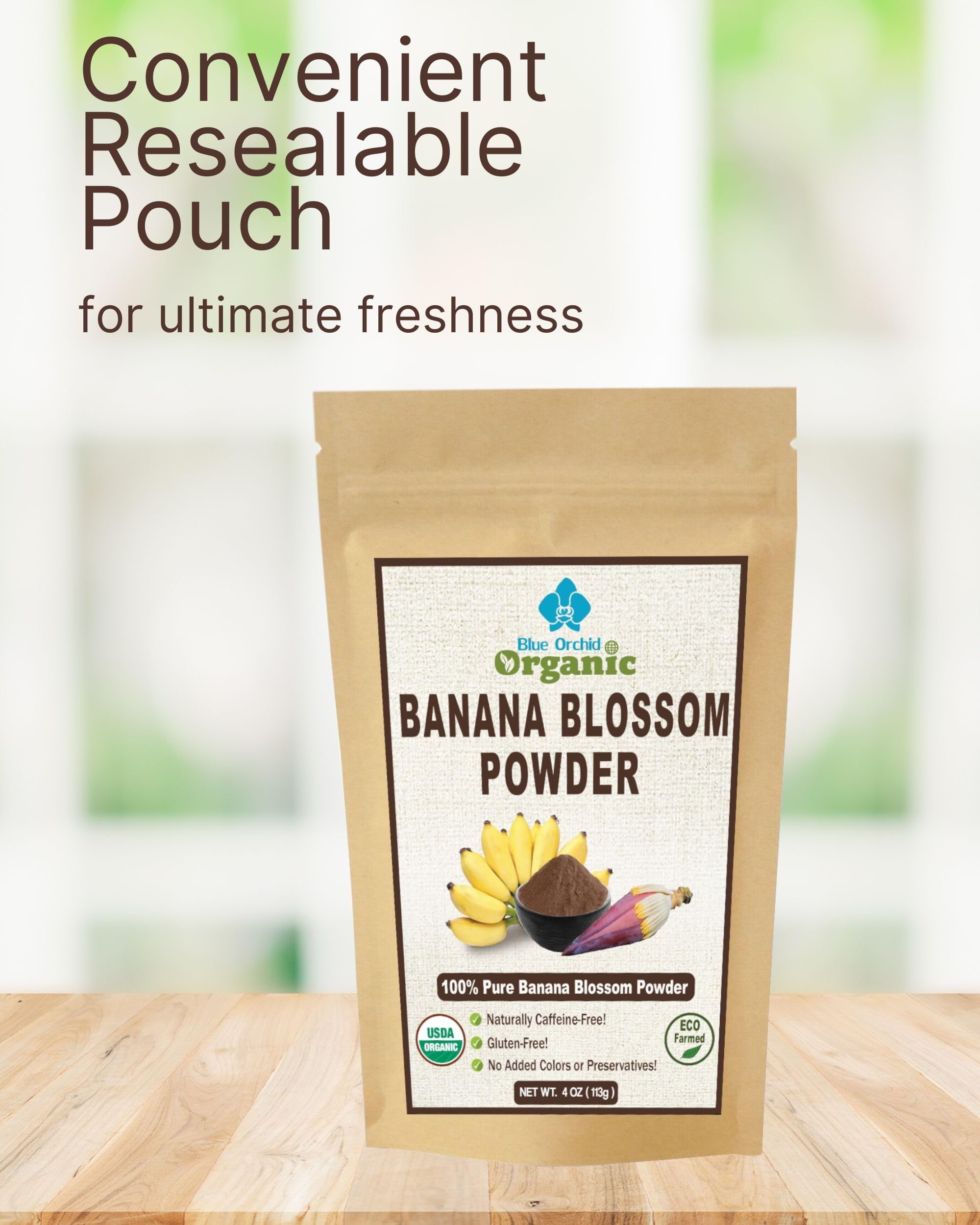 Organic Banana Blossom Powder - Sun Dried Blossom Flowers - Caffeine Free Herbal Drink 4 OZ