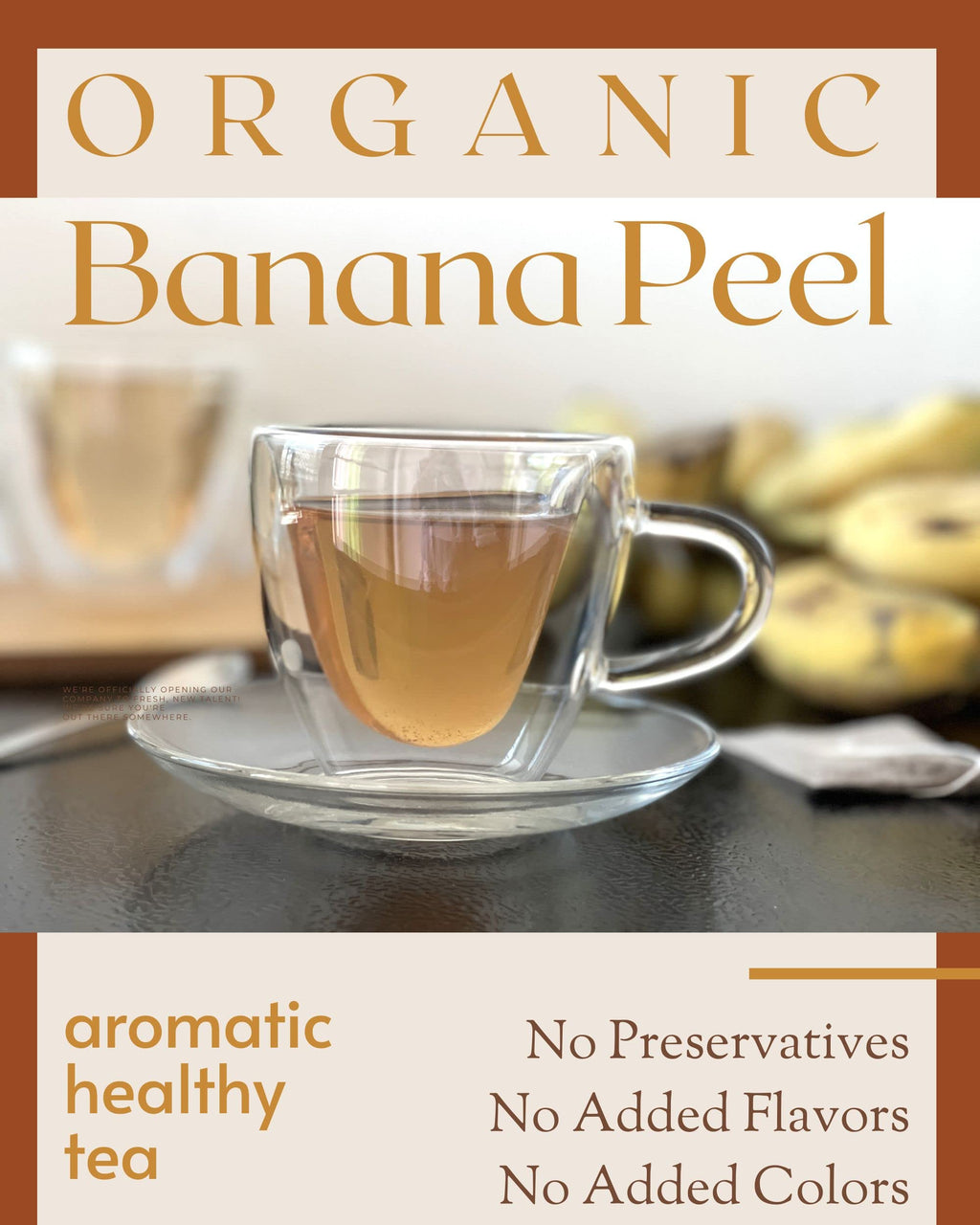 Organic Banana Peel Tea - Relaxation Thai Herbal Drink - From Sun Dried Ripe Banana Peels - 40 Count Tea Bags - Caffeine Free