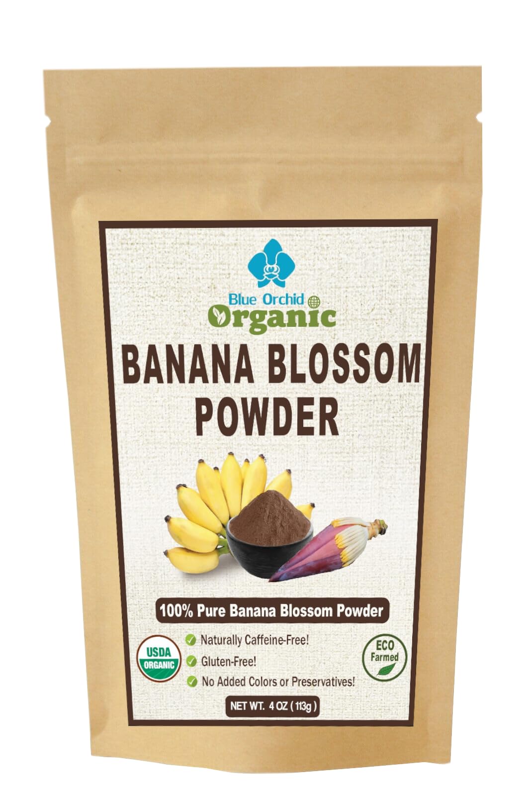 Organic Banana Blossom Powder - Sun Dried Blossom Flowers - Caffeine Free Herbal Drink 4 OZ