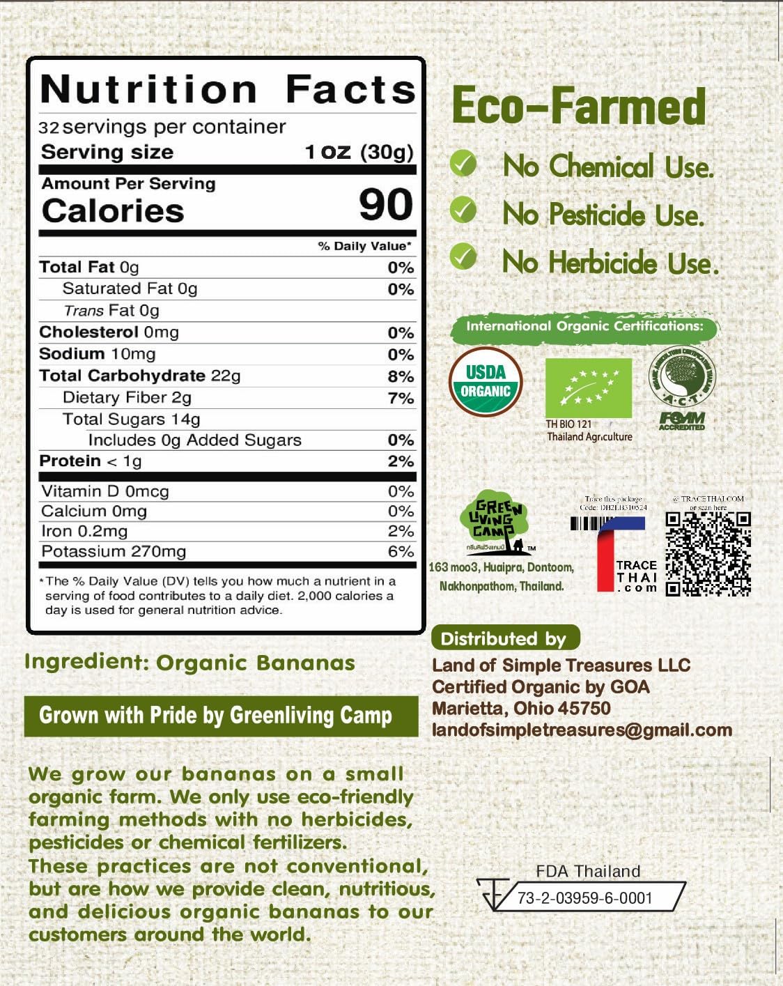 Organic Sun Dried Bananas Value Pack - No Sugar Added - No Preservatives - Unsulfured - Soft and Chewy Little Bananas - Thai Natural Fruit Snacks - 2 LB