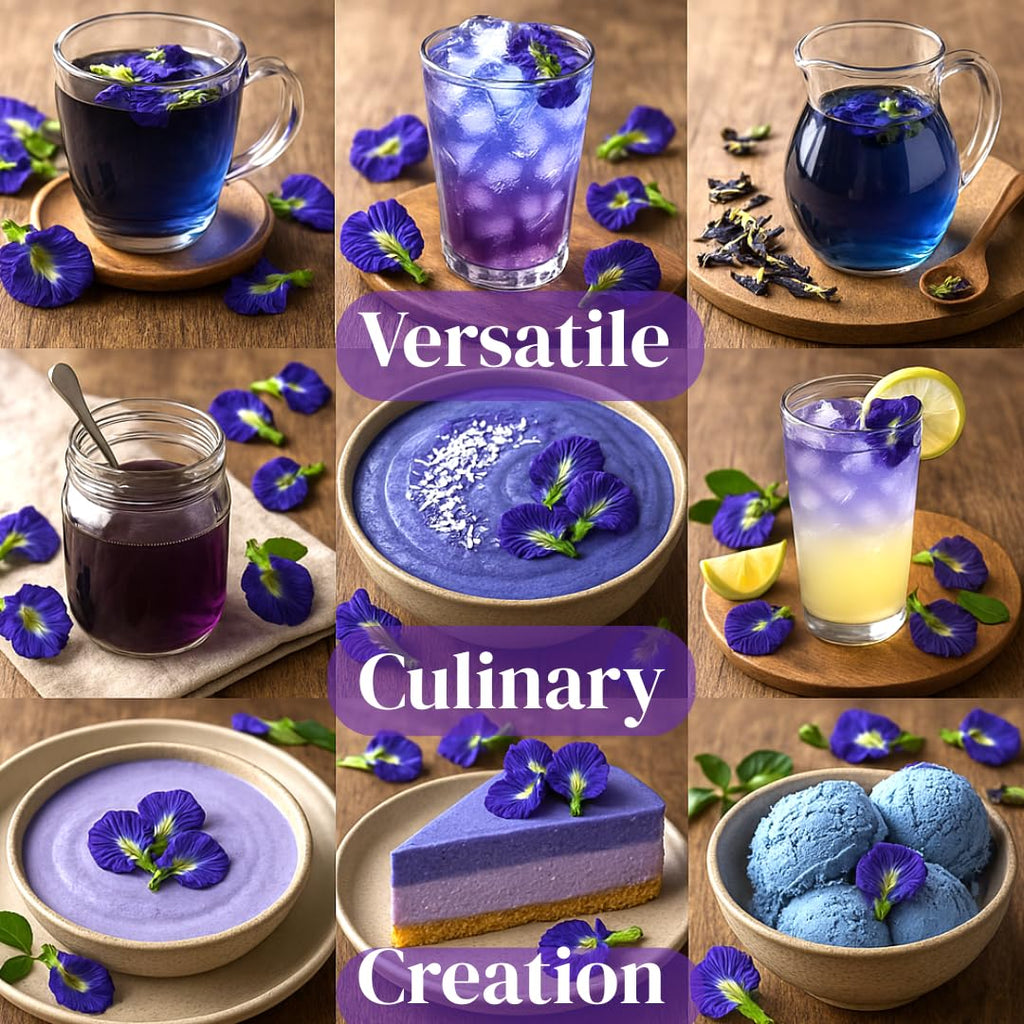 Organic Butterfly Pea Flowers - Healthy Herbal Loose Leaf Blue Tea - Natural Food Coloring - Caffeine Free 1.75OZ