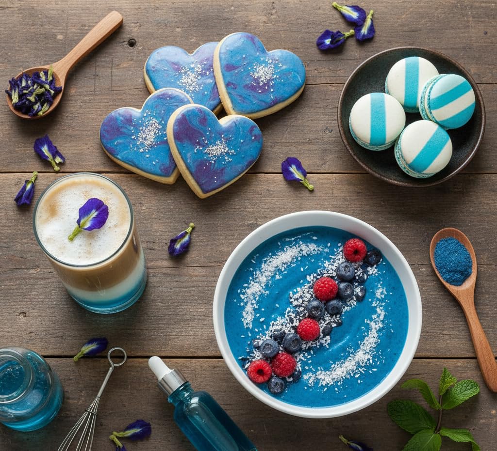 Butterfly Pea Flower Powder - Organic Blue Matcha Tea and Latte - Natural Food Coloring - 4 OZ