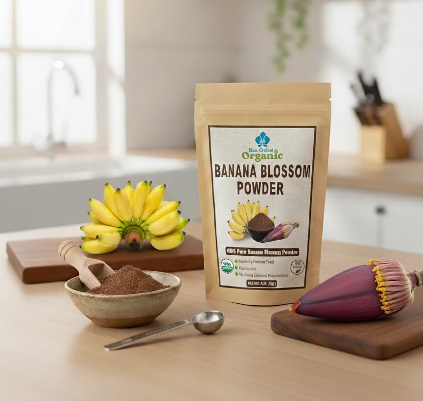 Organic Banana Blossom Powder - Sun Dried Blossom Flowers - Caffeine Free Herbal Drink 4 OZ