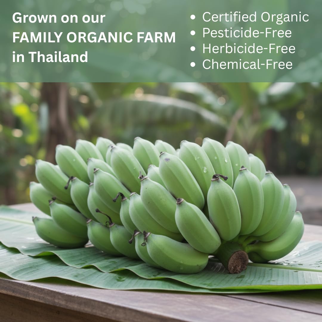 4 LB Organic Green Banana Powder - Superfood Prebiotic Resistant Starch for Smoothies - High Fiber Flour Alternative for Baking