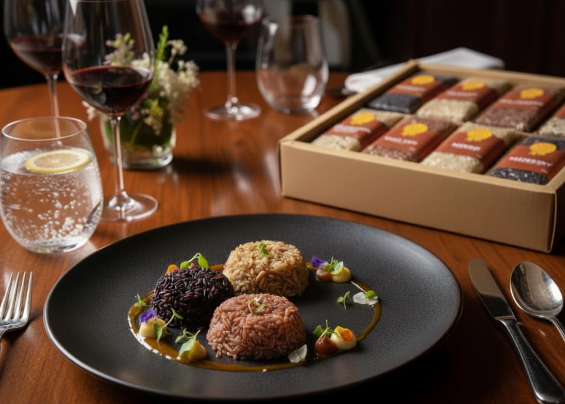 Organic Thai Jasmine Rice Gift Set | 8 Variety Packs | Brown Jasmine | Red Jasmine | Black Jasmine Riceberry |Mixed Jasmine Rice | Papa's Select by Blue Orchid Organic | 4 LB