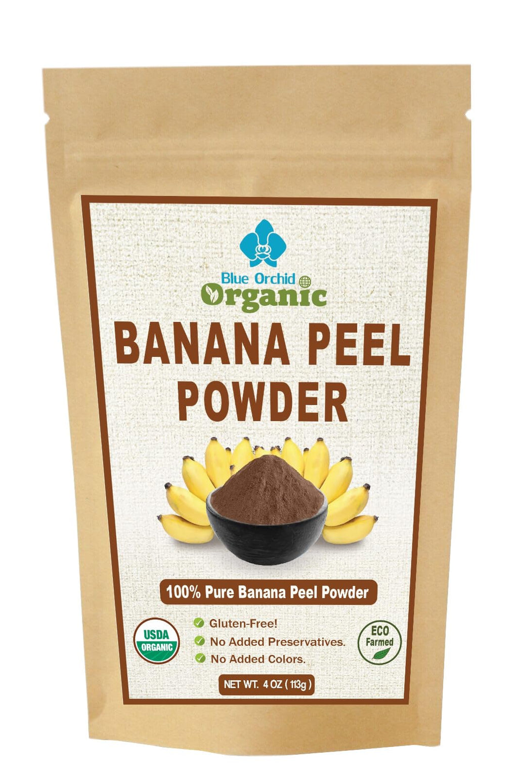 Organic Banana Peel Powder - All Natural One Ingredient 4 OZ